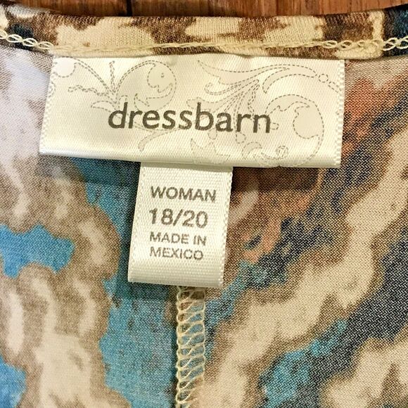 Dress Barn Turquoise Beaded Boho Asymetric Hem Tunic Women's 18/20 Stretch Top - Picture 7 of 11